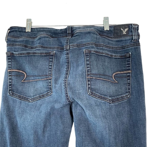 American Eagle Super Stretch Kick Boot Jeans Women's Size 16 Medium Wash - Picture 8 of 8